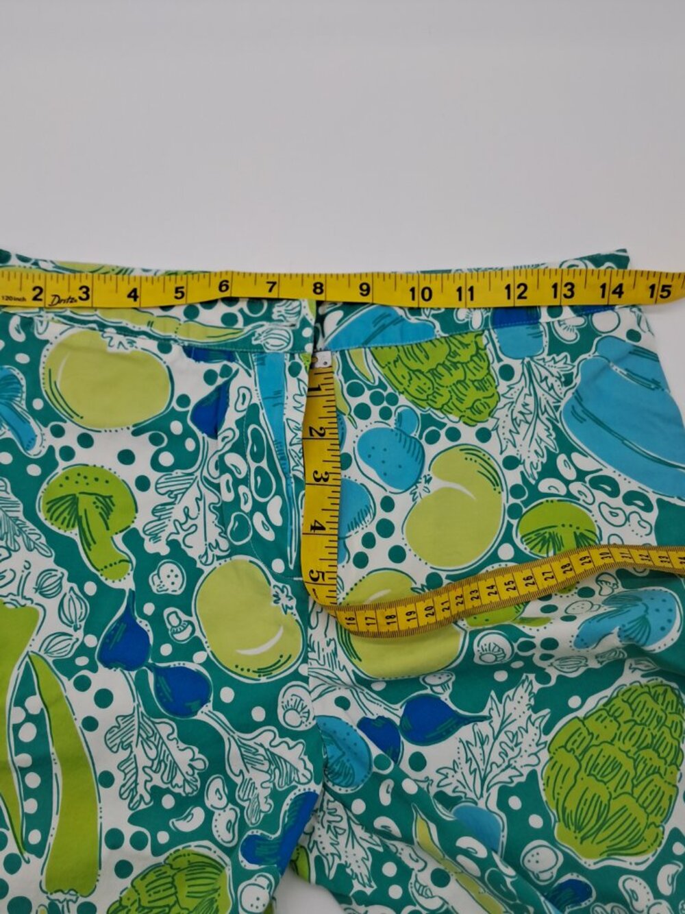 Lilly Pulitzer Steamed Vegetable Capri Pants Size 6 Green/Blue/Teal - Picture 7 of 8